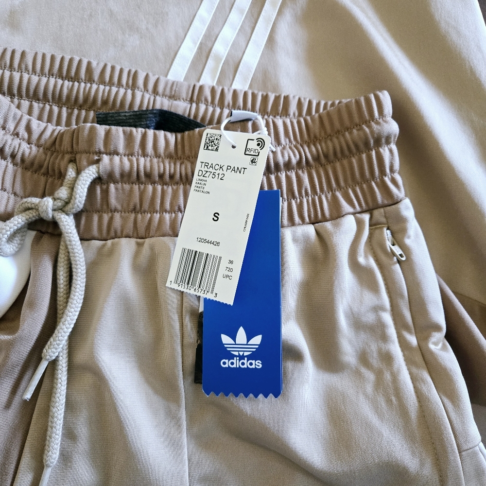 Adidas x Danielle Cathari Loose-Fit Wide Track Pants Linen/Khaki Women's Size S - Picture 11 of 12